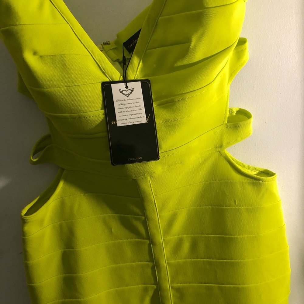 Missguided Neon green cutout dress